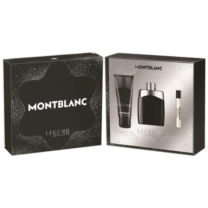 Mont Blanc Legend  EDT 100ml+7.5ml Mini Spray +100ml Shower Gel  Set For Men - Image 1