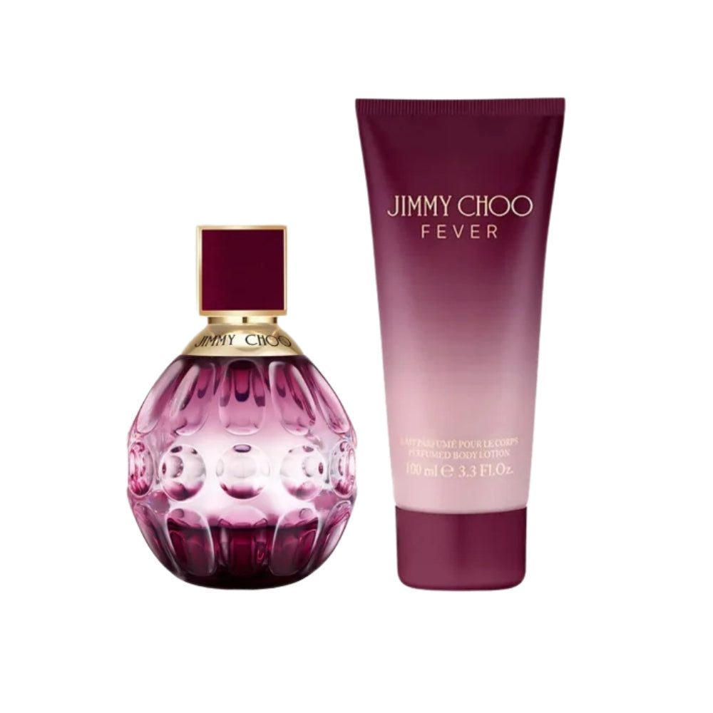 3386460148573 Jimmy Choo Fever For Women Set EDP 60ml + Perfumed Body Lotion 100ml - Image 1