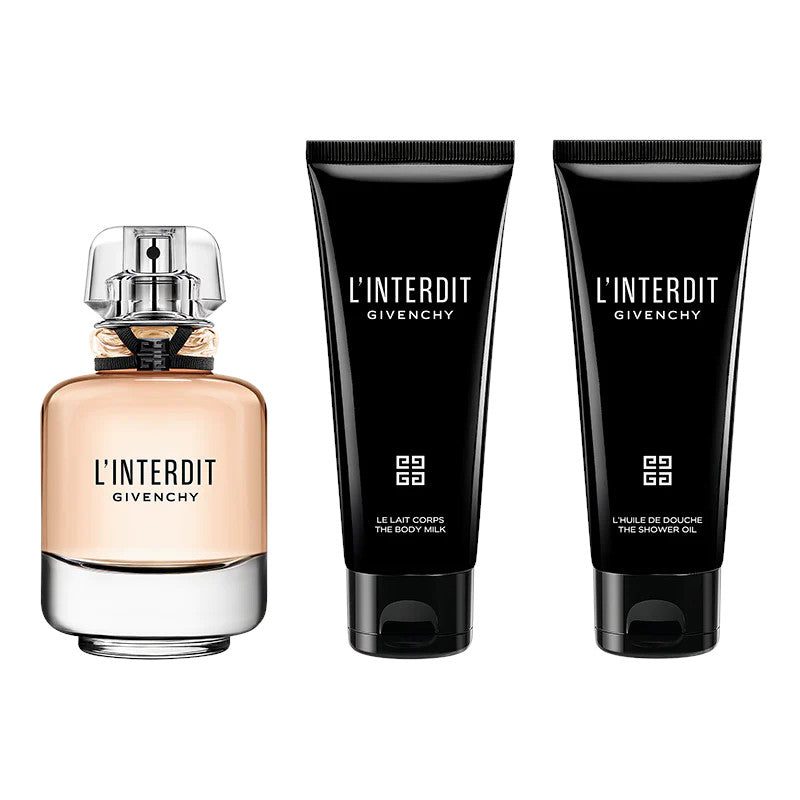 Givenchy L'interdit  Set EDP 80ml  + The Body Milk 75ml + The Shower Oil 75ml For Women - Image 2