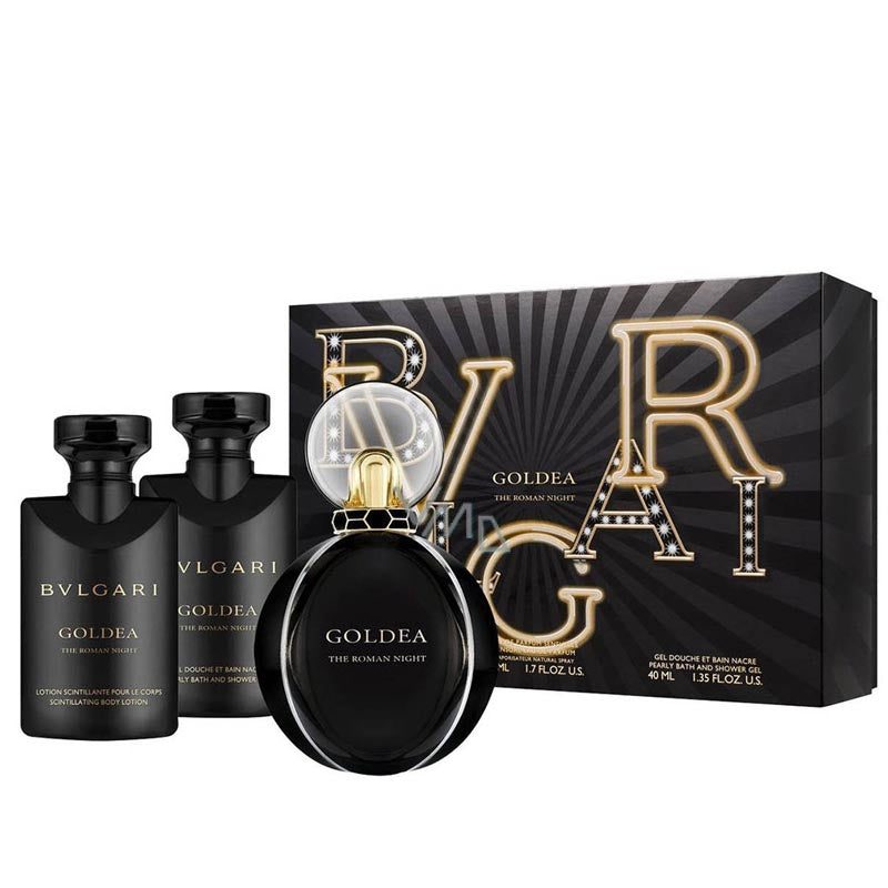 BVLGARIGOLDEATHEROMANNIGHT_W_SETEDPSENSUELLE50mlSCINTLLATINGBL40mlPEARLYB_SG40mlIT BVLGARI GOLDEA THE ROMAN NIGHT Gift Set For Women - Image 1