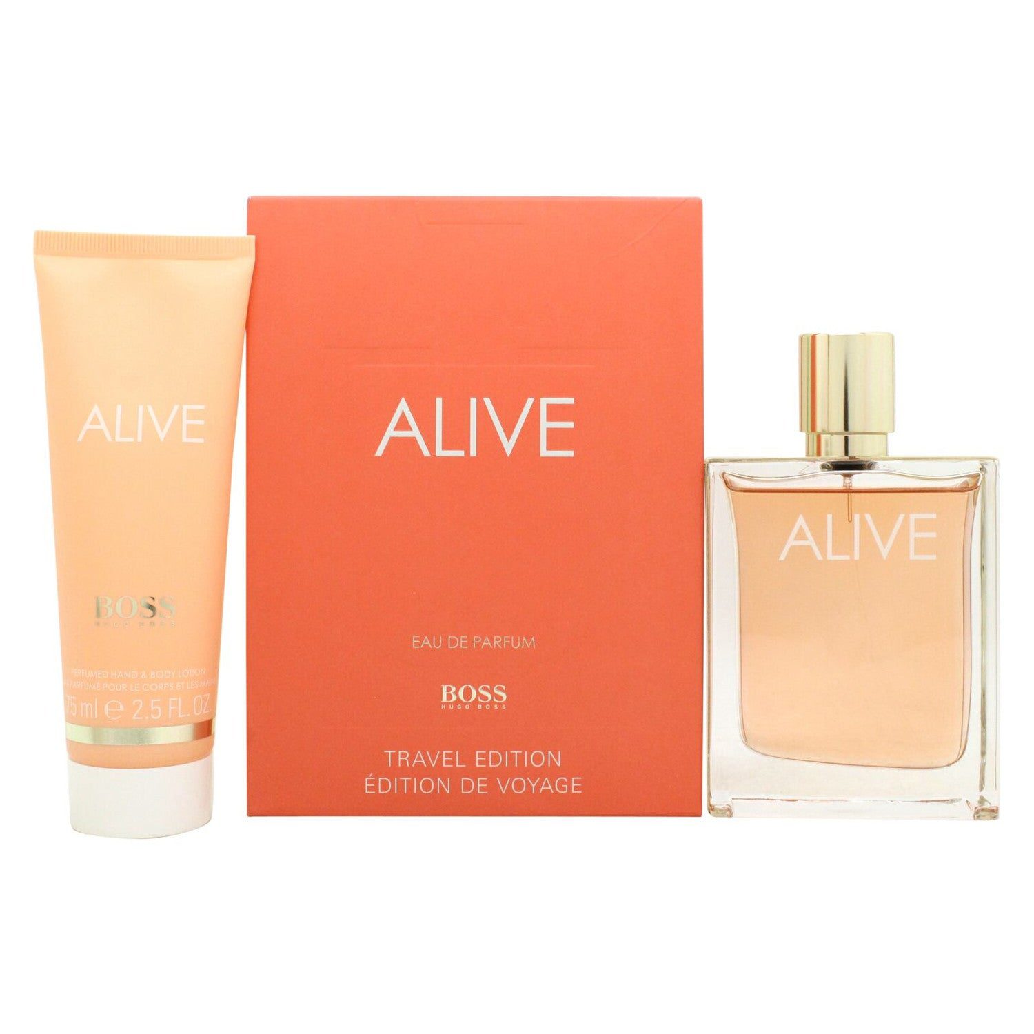 HugoBossAlive_W_SetEdp80Ml_PrfmHand_BodyLotion75Ml_TravelEdition_De Hugo Boss Alive Gift Set For Women - Image 1
