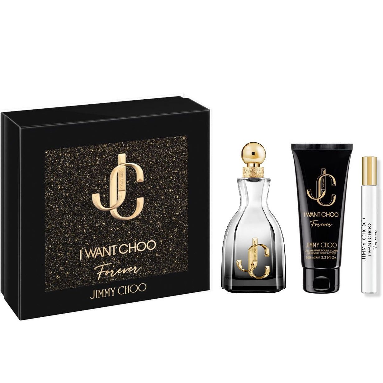 JimmyChooIWantChooForever3PiecesSet_100mlEDP_7.5mlEDP_100mlBL Jimmy Choo I Want Choo Forever Gift Set For Women - Image 1