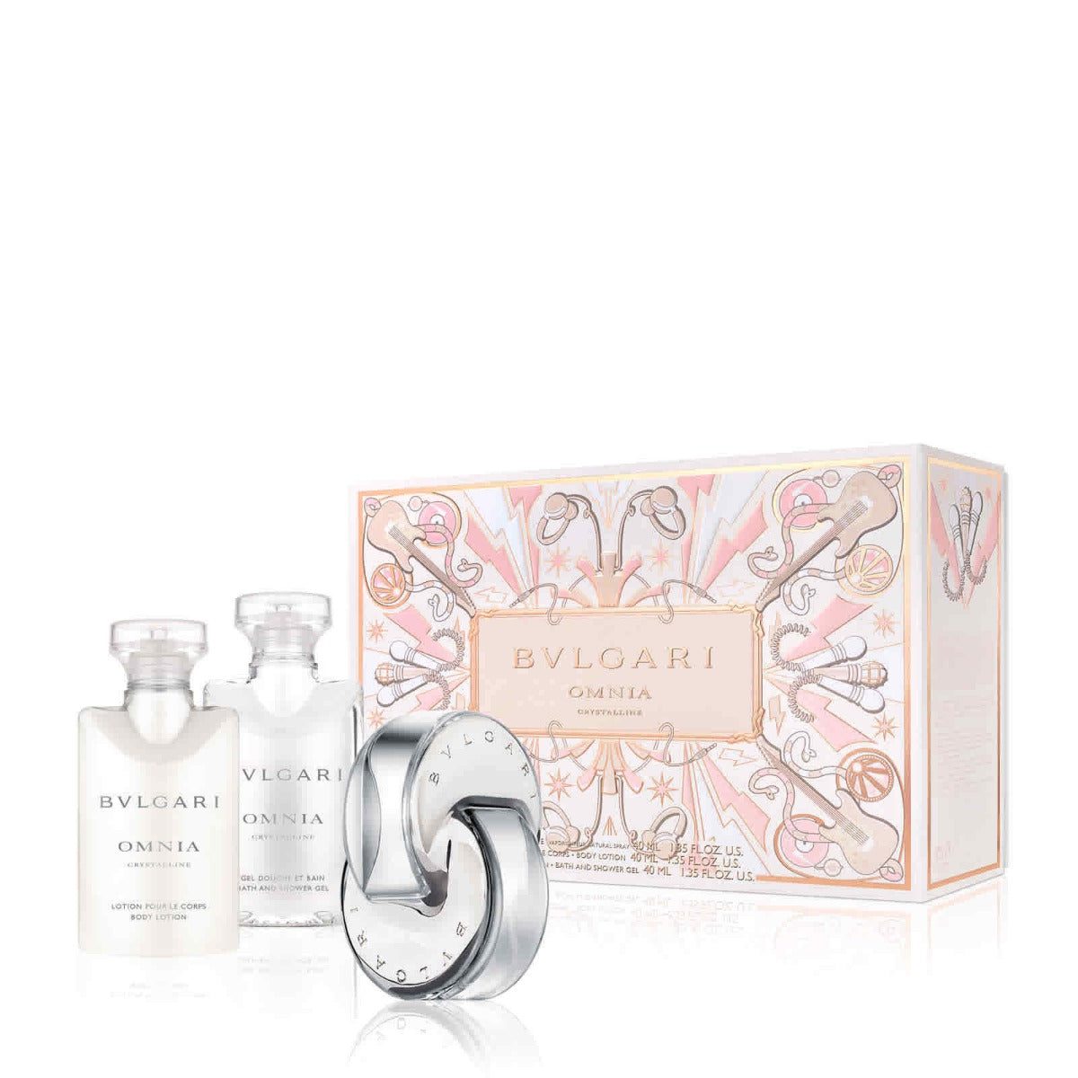 Bvlgari Omnia Crystalline Set For Women EDT 40 ml + Body Lotion 40 ml + Bath&Shower Gel 40 ml - Image 1