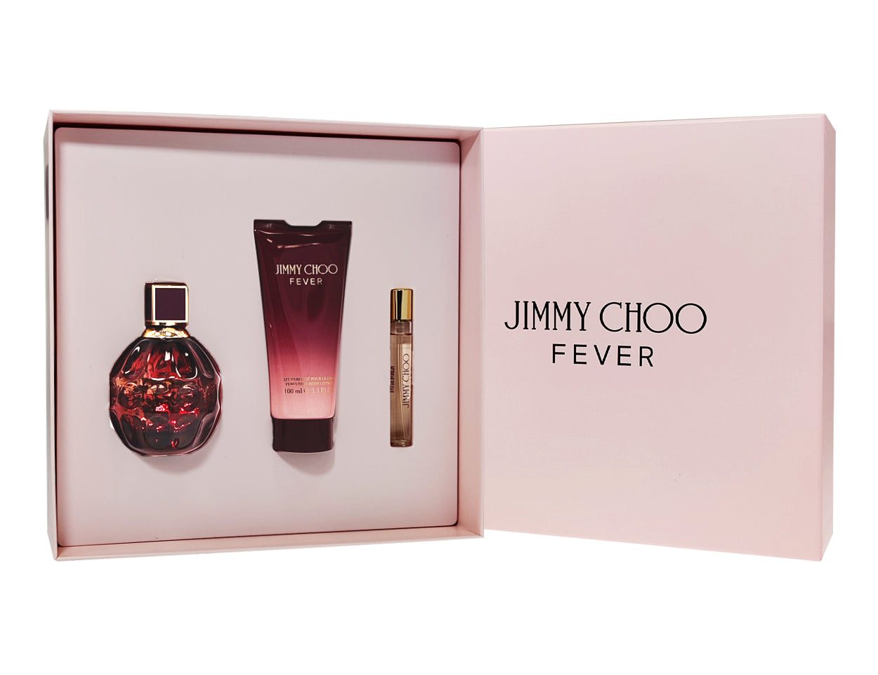 JIMMY CHOO FEVER - SET FOR WOMEN - EDP 100 ml + EDP 7.5 ml + PERFUMED BODY LOTION 100 ml - Image 1