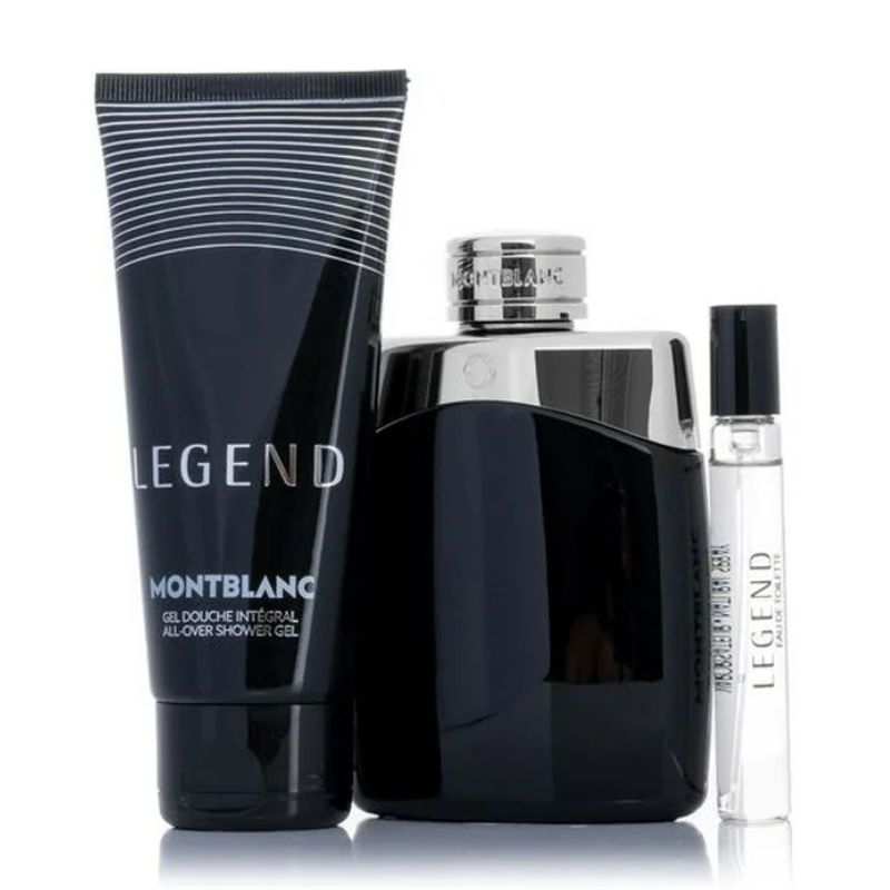 3386460139052 Mont Blanc Legend For Men Set EDT 100ml + EDT 7.5ml + All Over Shower Gel 100ml - Image 1
