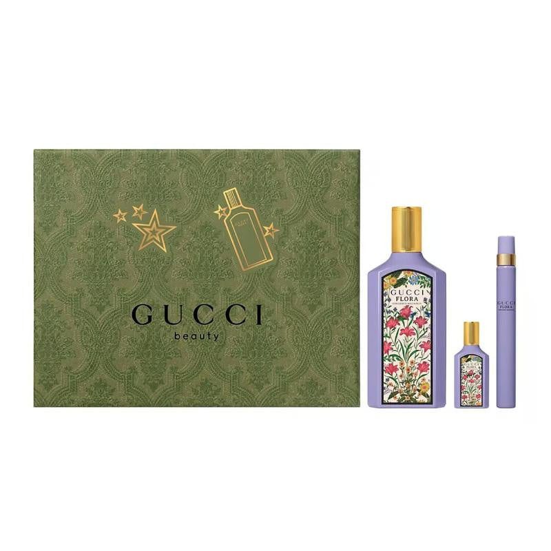 91download_c857fb69-82e9-4fbc-a880-1ec39d37631e Gucci Flora Gorgeous Magnolia Set EDP 100ml + EDP 5ml + EDP 10ml For Women - Image 1