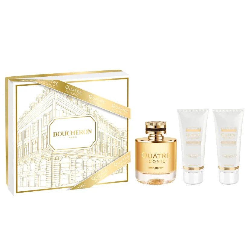 Boucheron Quatre Iconic Pour Femme Set EDP 100ml+ Perfumed Body Lotion 100 ml+Perfumed  Bath& Shower Gel  100ml For Women - Image 1