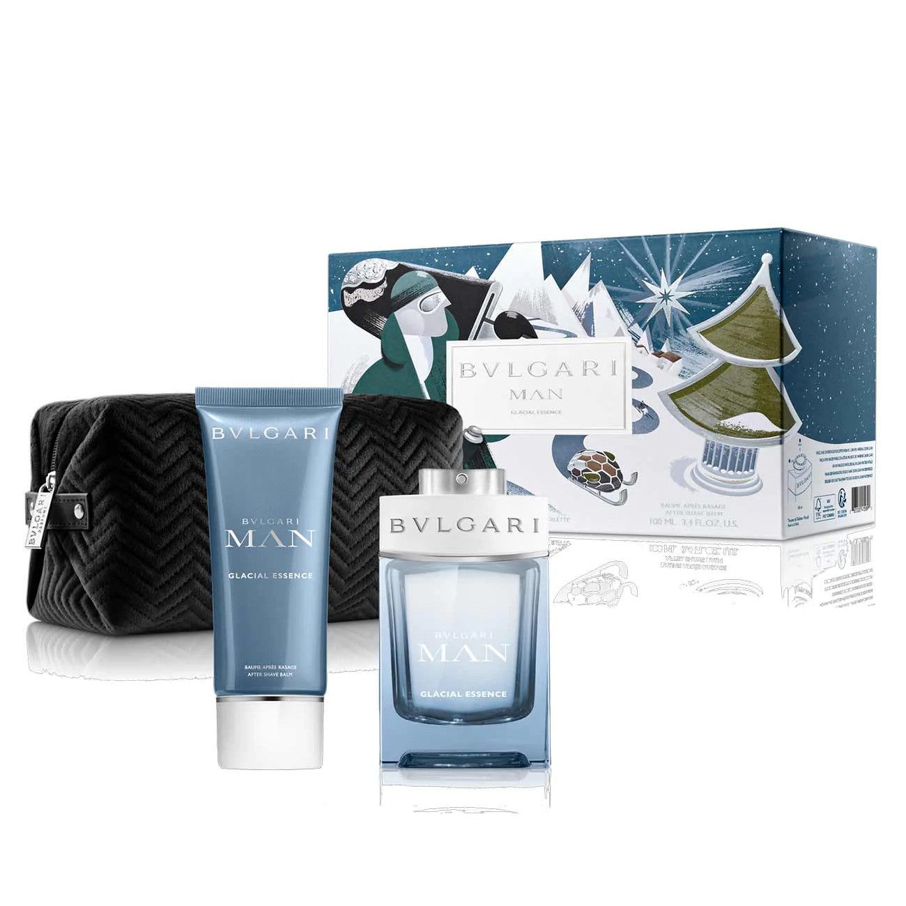 BvlgariManGlacialEssence_M_SetEdp100Ml_AftershaveBalm100Ml_Pouch Bvlgari Man Glacial Essence Gift Set For Men - Image 1