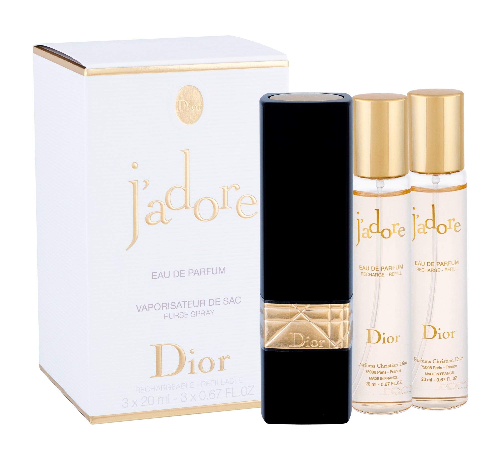 ChristianDiorJ_Adore_W_Edp3X20MlPurseSprayRefillable Christian Dior J'Adore Perfume For Women EDP 3X20ml Purse Spray Refillable - Image 1