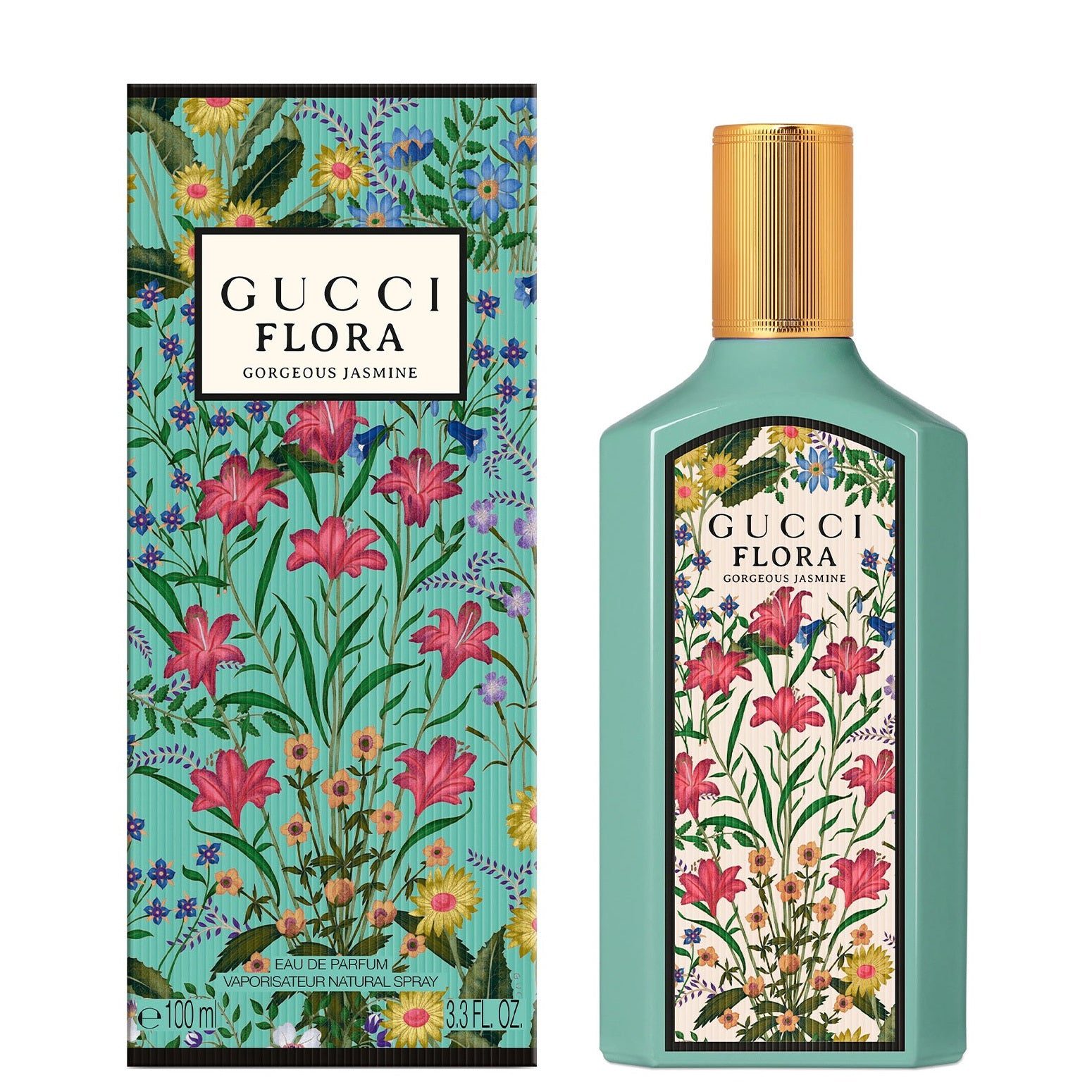 GucciFloraGorgeousJasmine_W_Edp100Ml Gucci Flora Gorgeous Jasmine Perfume For Women EDP 100ml - Image 1