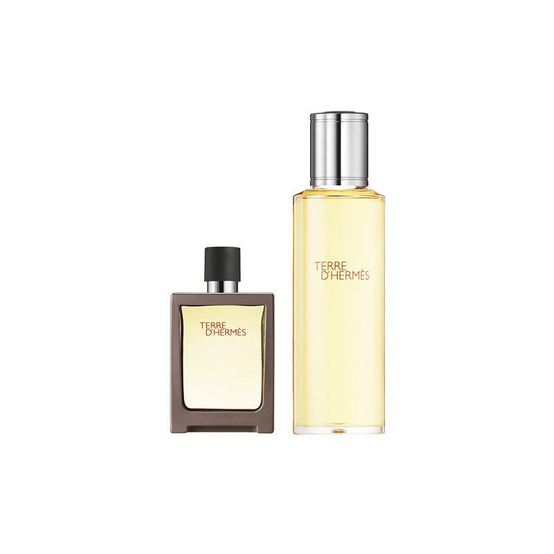 Hermes Terre D'hermes  Set EDT 30ml Travel Spray Refillable + EDT 125ml  Refill For Men - Image 1