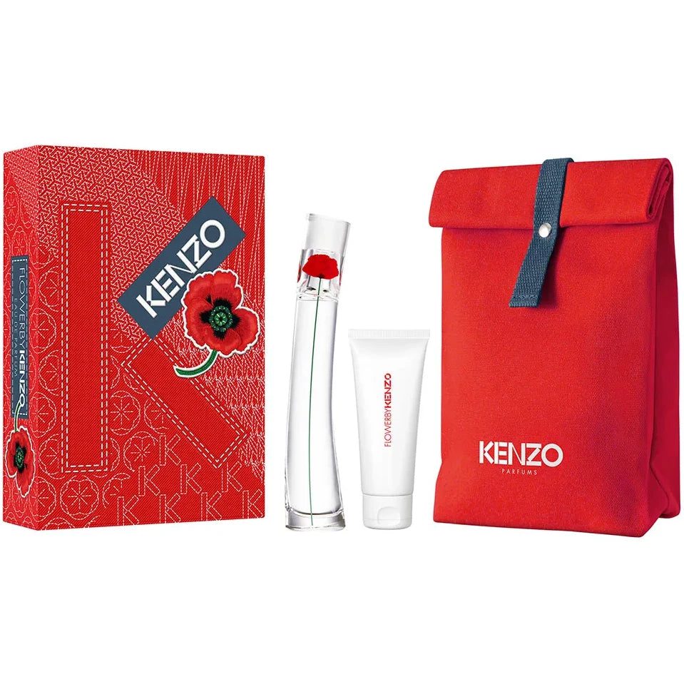 KenzoFlowerByKenzo_W_SetEdp50Ml_BodyMilk75Ml_Pouch Kenzo Flower By Kenzo Gift Set For Women - Image 1