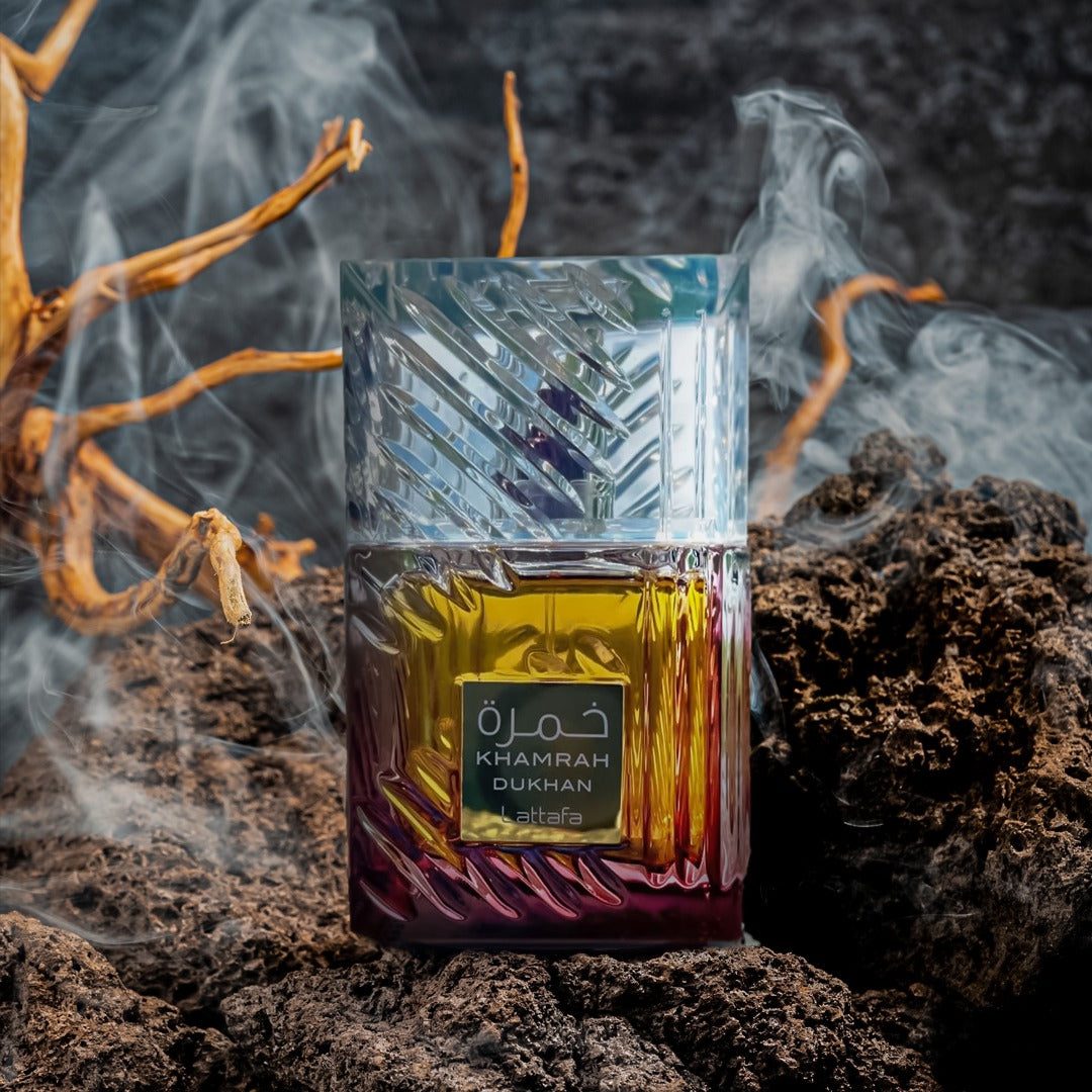 Khamrah_Dukhan Lattafa Khamrah Dukhan Perfume For Unisex EDP 100ml - Image 1