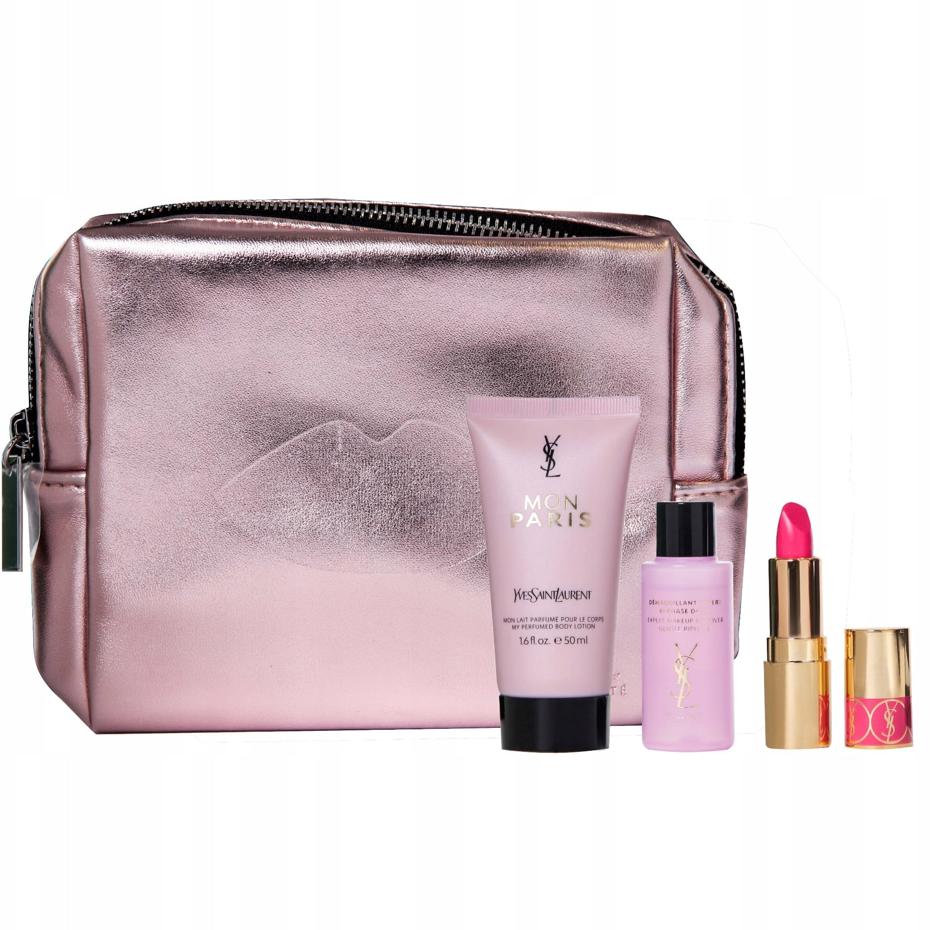 YvesSaintLaurentMonParis_W_SetPrfmBodyLotion50Ml_MakeUpRemover30Ml_Lipstick_Pouch Yves Saint Laurent Mon Paris Gift Set For Women - Image 1