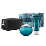 Bvlgari Men's Aqva Pour Homme - Gift Set For Men- Eau De Toilette 100 ml + After Shave Balm 100 ml + Pouch Set