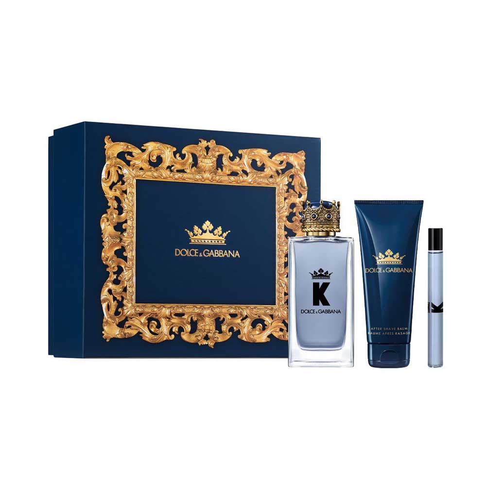 dolce_gabbana_d_g_k_m_3pc_set_100edt_75asb_10mini Dolce & Gabbana K for Men 3-Piece Gift Set (100ml EDT Spray +75ml After Shave Balm+10ml EDT Spray) - Image 1