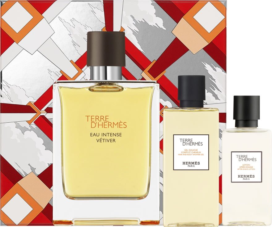 Hermes Terre D'Hermes Eau Intense Vetiver For Men Set Edp 100 ml + A-S-L 40 ml + Hair&Body S-G 80 ml Fr - Image 1