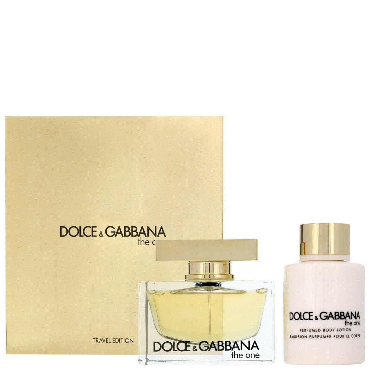wsejzhsfv DOLCE & GABBANA THE ONE FOR WOMEN EDP 75ML+100ML BODY LOTION TRAVEL SET - Image 1